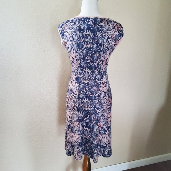 BCBGMAXAZRIA Floral Print Silk Cotton A-Line Mini Dress M New - Picture 4 of 7